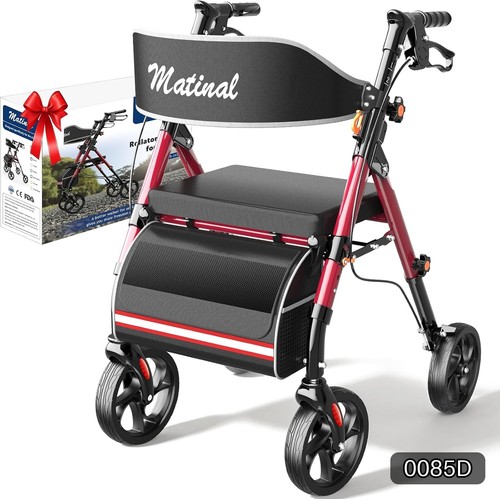 Rollator walker with seat - with,