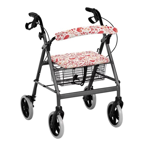 Pink floral rollator walker - floral,