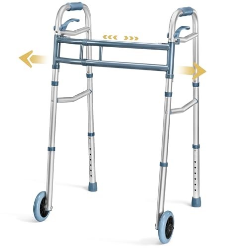 Aluminum walker with wheels - with,