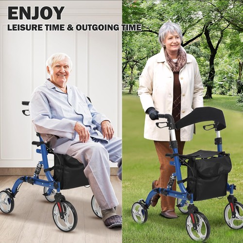 Seniors rollator walker - 2-in-1,