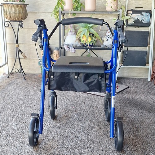 Blue wheel rollator walker - blue,