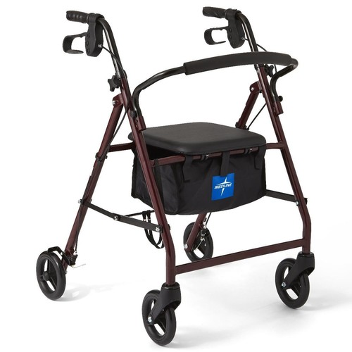 Medline steel rollator walker - steel,