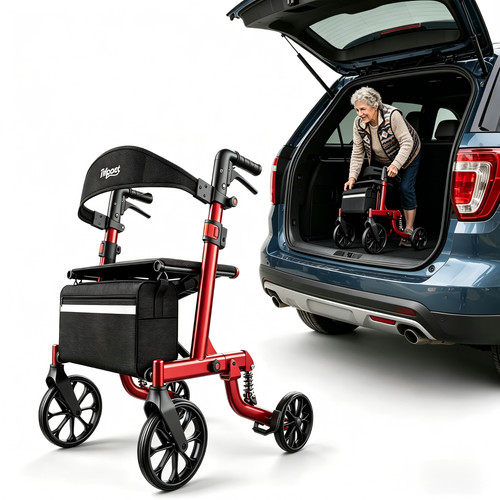 Lightweight folding rollator - folding,