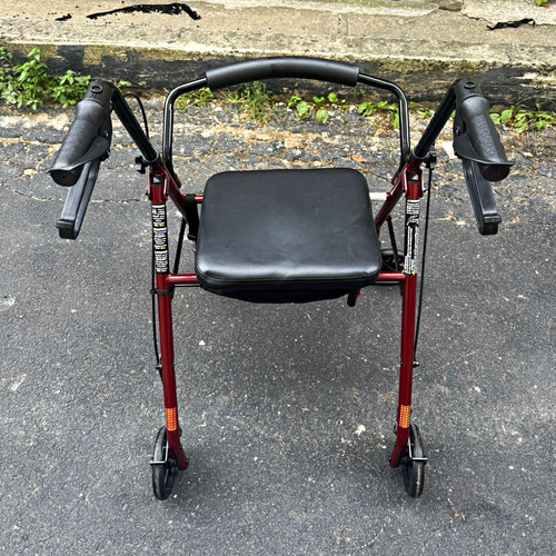 Red wheel rollator walker - red, w/