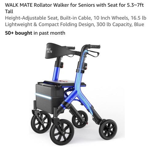 Walk mate rollator walker with - walker,