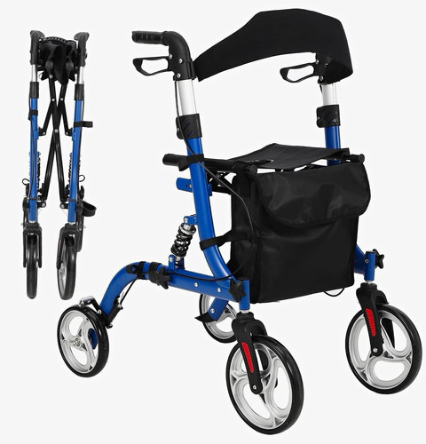 Blue wheel rollator walker - blue,