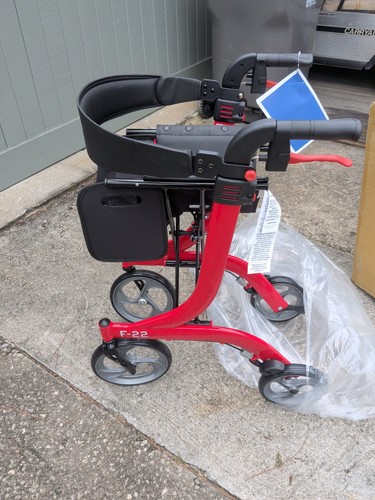 Rollator walker with seat - with,