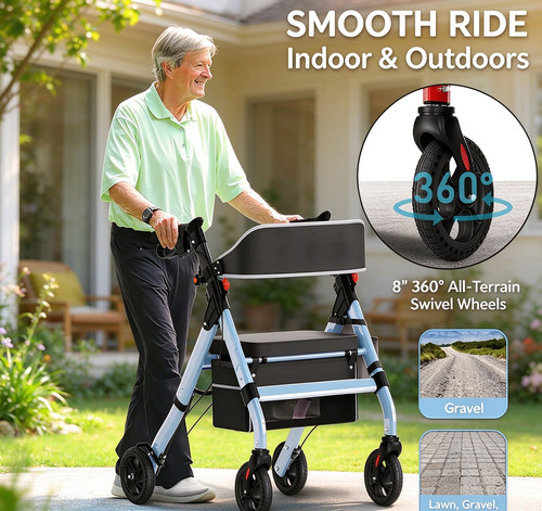 Rollator walkers with seat - with, for
