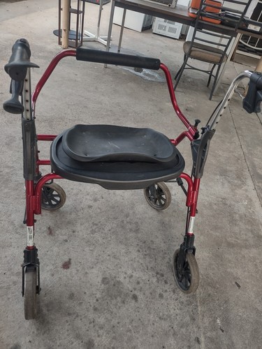 Red wheel rollator walker - red,